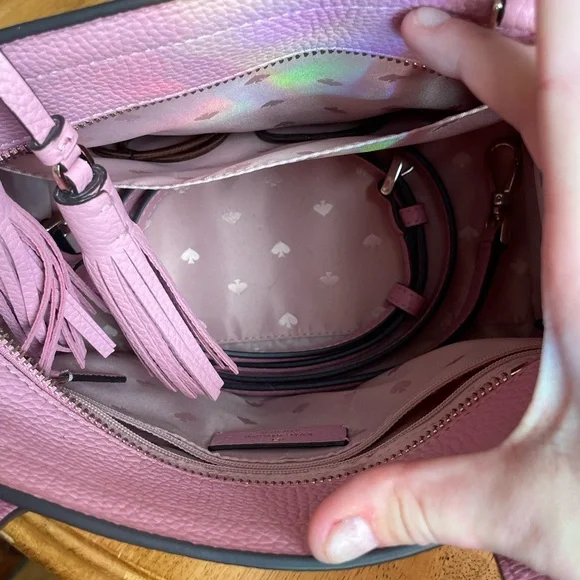 NWT Kate Spade Pink Satchel with Tassels - Picture 4 of 7